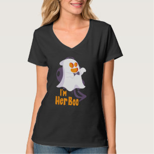 Jag är hennes Boo Halloween Ghost Matching Couple  T Shirt