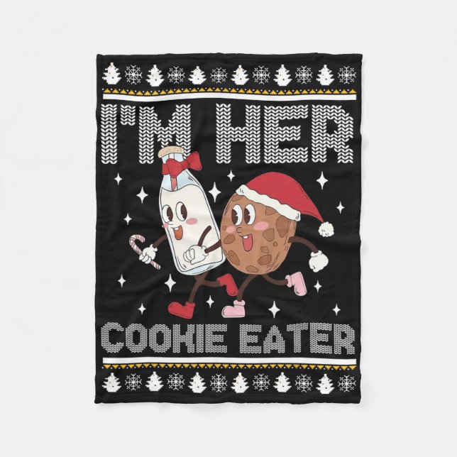 Jag är hennes Cookie Eater - jag är Hans Mjölk Dri Fleecefilt (Framsidan)