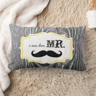 Jag är hennes gamle Wood Lavender Mustache Pillow Lumbarkudde