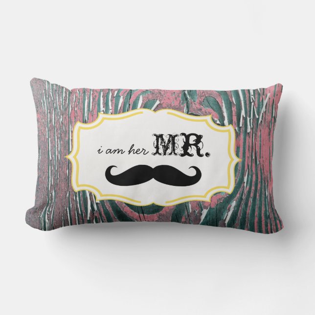 Jag är hennes gamle Wood Mauve Mustache Pillow Lumbarkudde (Framsida)