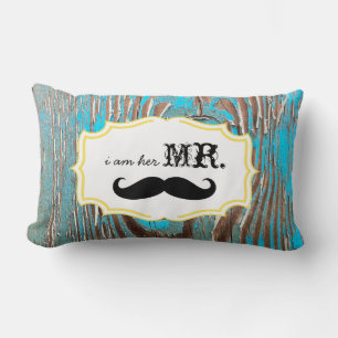 Jag är hennes gamle Wood Mustache Pillow Lumbarkudde