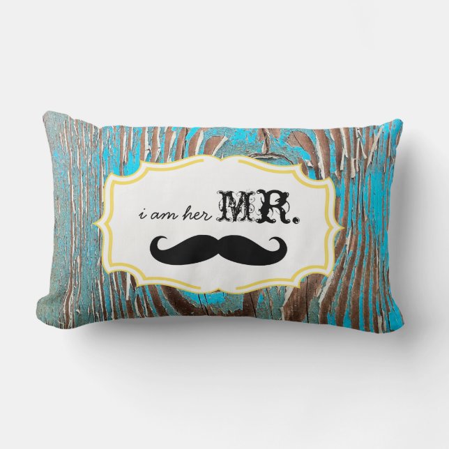 Jag är hennes gamle Wood Mustache Pillow Lumbarkudde (Framsida)