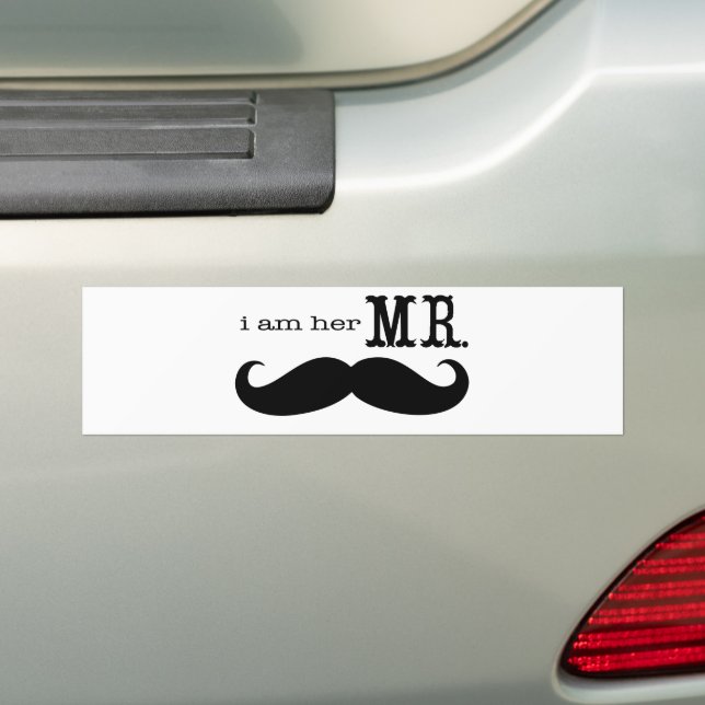 Jag är hennes mr Mustache Grooms-gåvor Bildekal (På Bil)