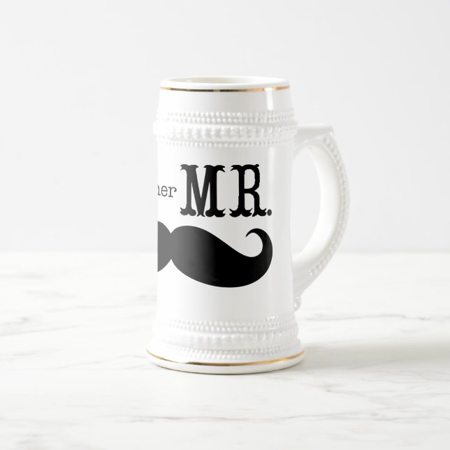 Jag är hennes mr Mustache Grooms-gåvor Sejdel (Framsida höger)