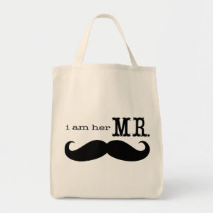Jag är hennes mr Mustache Grooms Honeymoon Tygkasse