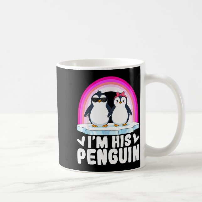 Jag är hennes pingvin-matchande parvalentin kärlek kaffemugg (Höger)
