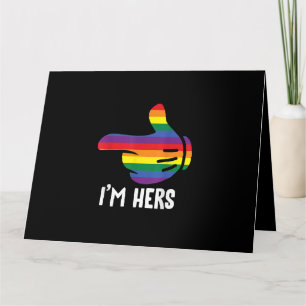 Jag är hennes regnbåge lesbiska par roliga HBTQ st Kort