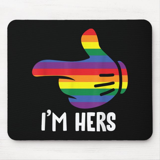 Jag är hennes regnbåge lesbiska par roliga HBTQ st Musmatta (Framsidan)