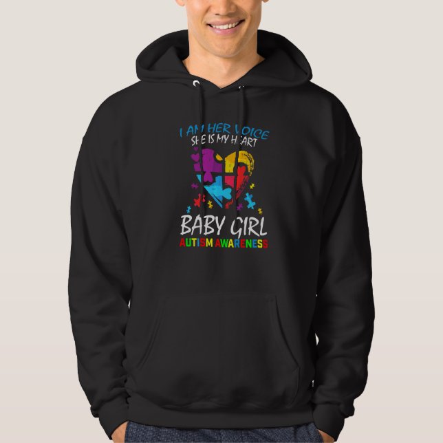 Jag är hennes röst Hjärtlig Flicka-dotterdotter Hoodie (Framsida)