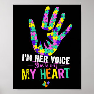 Jag är hennes röst.. Hon är min hjärt-Autism Mamma Poster