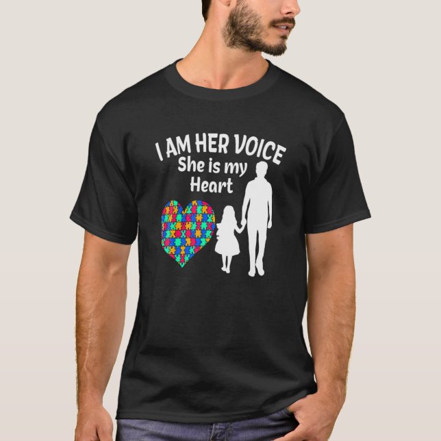 Jag är hennes röst, hon är mitt hjärta t shirt (Framsida)