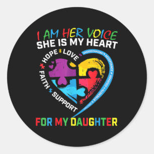 Jag är hennes röstdotter Autism Awareness Mamma Pa Runt Klistermärke