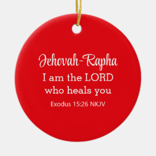 Jag är Herren som Healar dig God Jul Röd Julgransprydnad Keramik