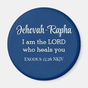 Jag är Herren som heals dig Bible Verse Blue Magnet