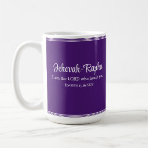 Jag är Herren som heals er Bible Verse Lila Kaffemugg