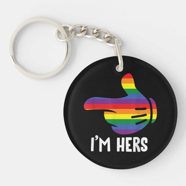 Jag är Hers Rainbow Lesbisk Couple LGBT Pride M (Framsidan)