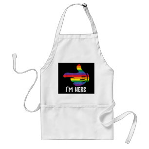 Jag är Hers Rainbow Lesbisk Couple LGBT Pride M Förkläde