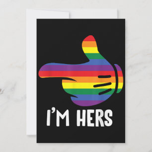 Jag är Hers Rainbow Lesbisk Couple LGBT Pride M Inbjudningar