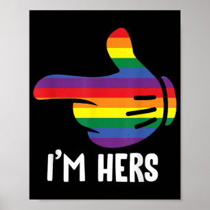 Jag är Hers Rainbow Lesbisk Couple LGBT Pride M Poster