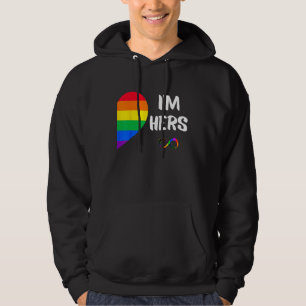 Jag är Hers Shes Mine Lesbisk Par Matching LGBT P Hoodie