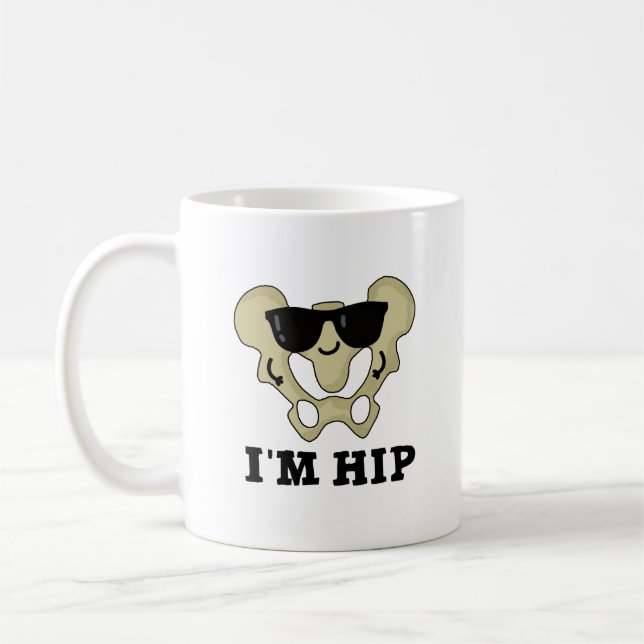 Jag är Hip Funny Hipbone Anatomy Pun Kaffemugg (Vänster)