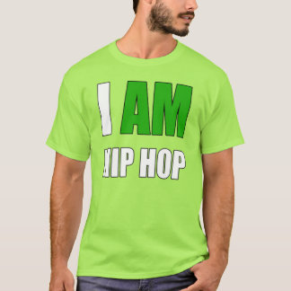 "JAG ÄR HIP HOP" GRÖN BOKSTAVSTÖJ T SHIRT