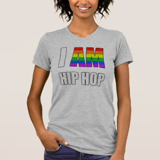 "JAG ÄR HIP HOP" REGNBÅGSBOKSTAVSTÖJDARE T SHIRT