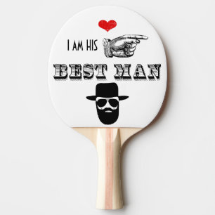 Jag är HIS Bäste man Hipster Mustache Beard Hat Pingisracket