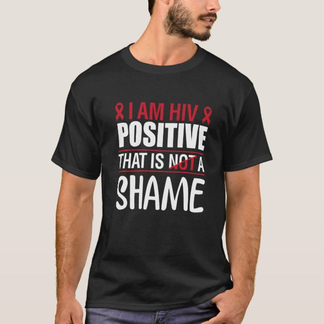 Jag är Hiv-positiv, Red Ribbon Hiv-positiv T Shirt (Framsida)