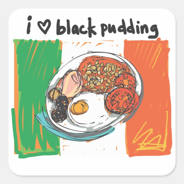 Jag är hjärtsvart pudding! fyrkantigt klistermärke (Framsida)