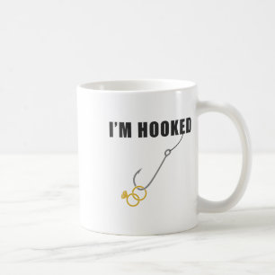 Jag är hookad Förlovning Ring Giftermål Frieri Fis Kaffemugg