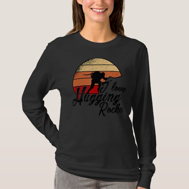 Jag är Hugger Sten Kliber Bouldering Boulder Klib T Shirt (Framsida)