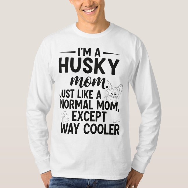 Jag är Husky Mamma - Rolig hund Älskare med Fox &  T Shirt (Framsida)