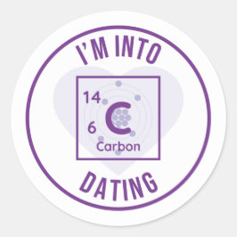 Jag är i C14-Carbon Dating Lila Round Sticker Runt Klistermärke