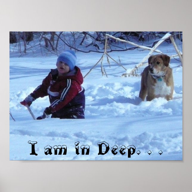 Jag är i Djup. . . (barn och hund) Poster (Framsidan)