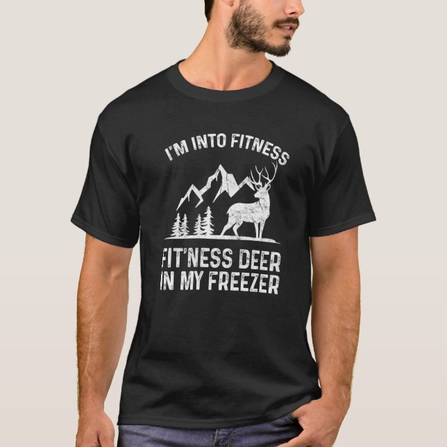 Jag är i Fitness Fit'ness Hjort i min fryshus T Shirt (Framsida)