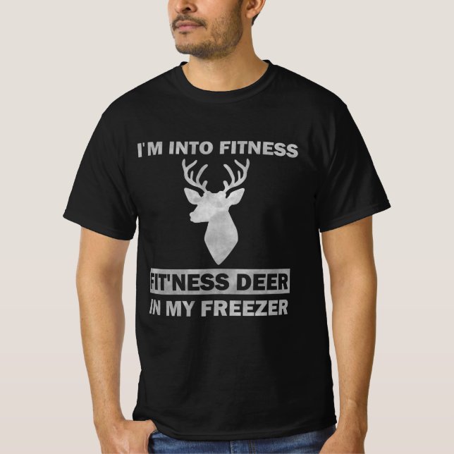 Jag är i Fitness Fit'Ness Hjort i min fryshus T Shirt (Framsida)