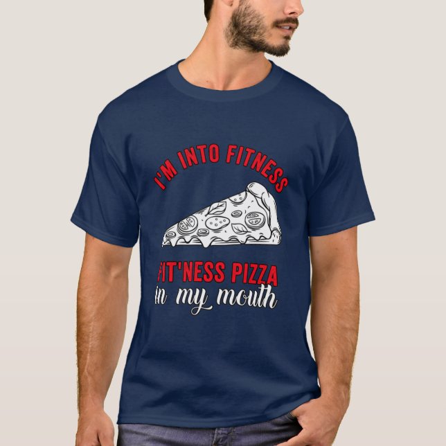 Jag är i Fitness Fit'ness Pizza in Mouth (Red) T Shirt (Framsida)