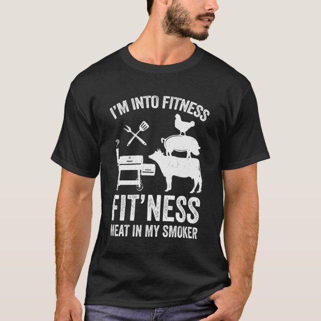 Jag är i Fitness Funny BQ Kött Rökkonst åt mig T Shirt (Framsida)