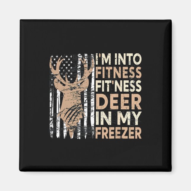 Jag är i Fitness Hjort Freezer Funny Hu Magnet (Framsidan)