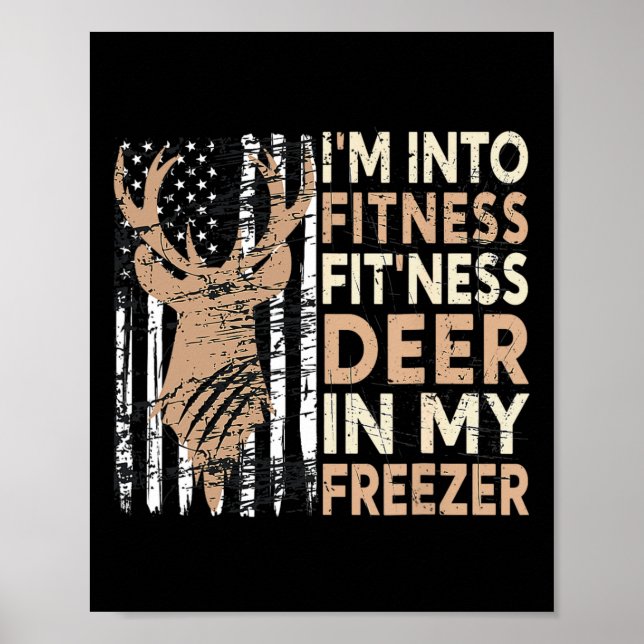 Jag är i Fitness Hjort Freezer Funny Hu Poster (Framsidan)