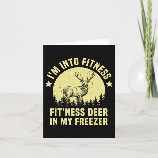 Jag är i Fitness Hjort Freezer Funny Hunter Kort (Framsida)