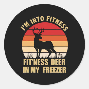 Jag är i Fitness Hjort Freezer Funny Hunter Runt Klistermärke
