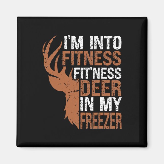 Jag är i Fitness Hjort Freezer Funny Magnet (Framsidan)
