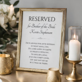 Jag är i himlen för Bröllop broder Bride Memorial Poster