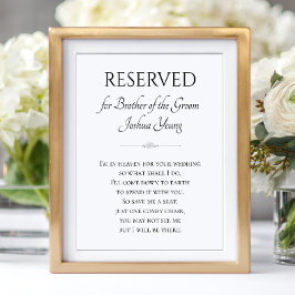 Jag är i himlen för Bröllop Brother Groom Memorial Poster