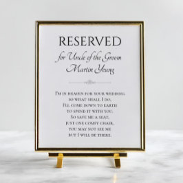 Jag är i himlen för Bröllop, Groom Memorial Poster