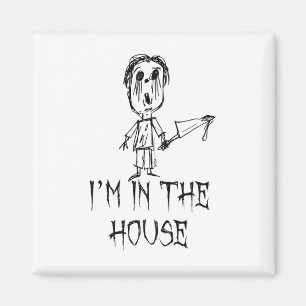 Jag är i House Halloween Costume Ord Design Magnet