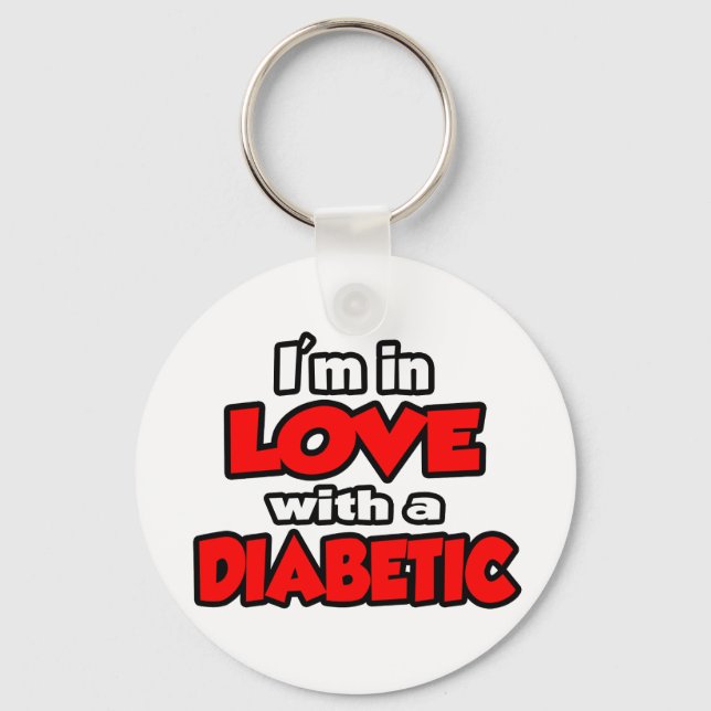 Jag är i Kärlek med diabetes Nyckelring (Framsida)