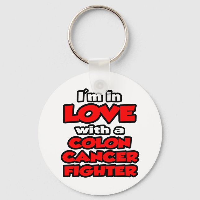 Jag är i Kärlek med koloncancer. Nyckelring (Framsida)